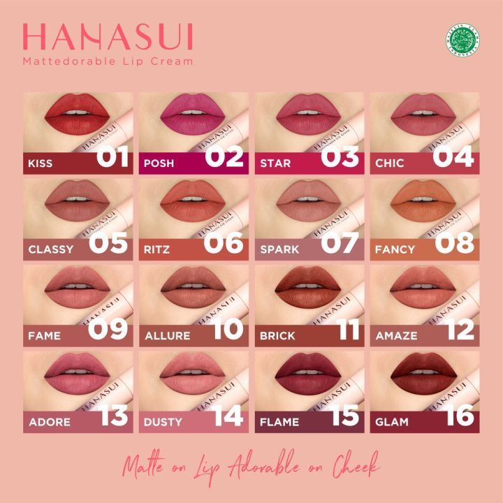 Hanasui Mattedorable Lip Cream Matte Dorable LipCream Lipstick Cair Mate Hanasui