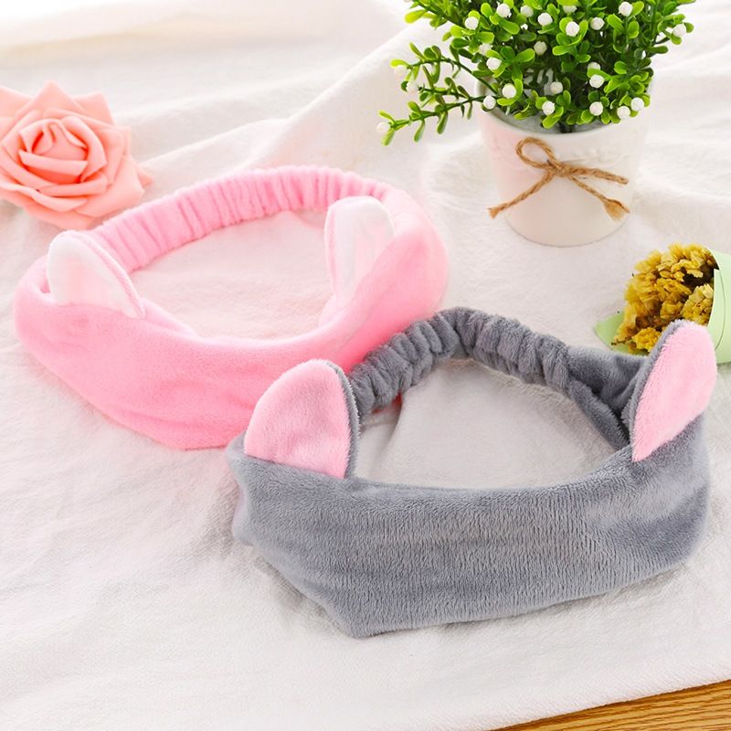 Bandana Cuci Muka Motif Kuping Kucing Kelinci Headband Bando Lucu