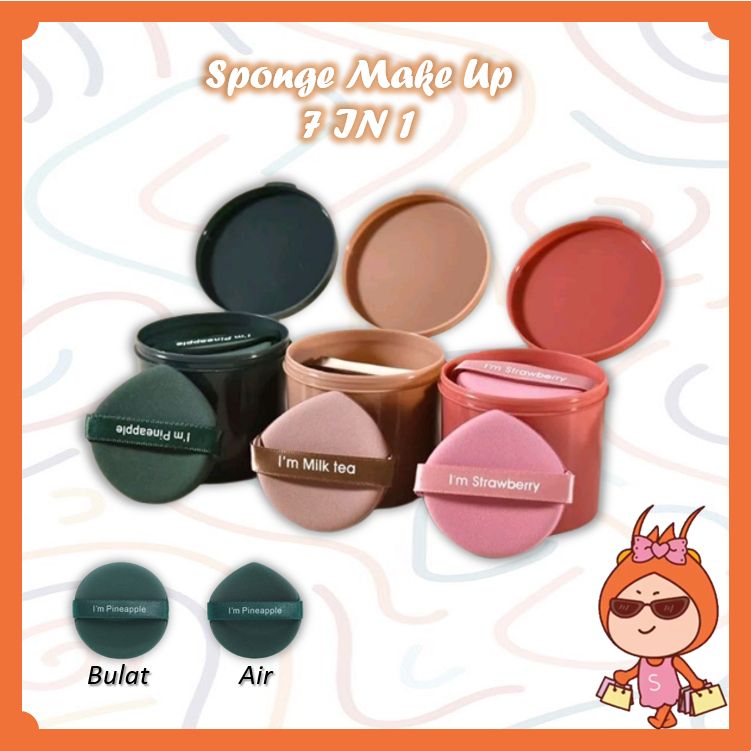 Spons Make Up Set 7 in 1 / Sponge Bedak Make Up / Powder Puff Foundation / Beauty Blender Sponge Bedak