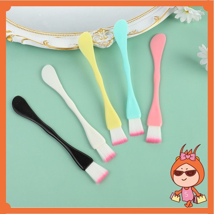 Kuas Masker Wajah 2 In 1 / Facial Mud Mask Brush/Kuas 2 arah/ Makeup tools