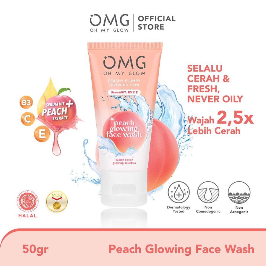 OMG OH MY GLOW Peach Glowing Face Wash 50 g