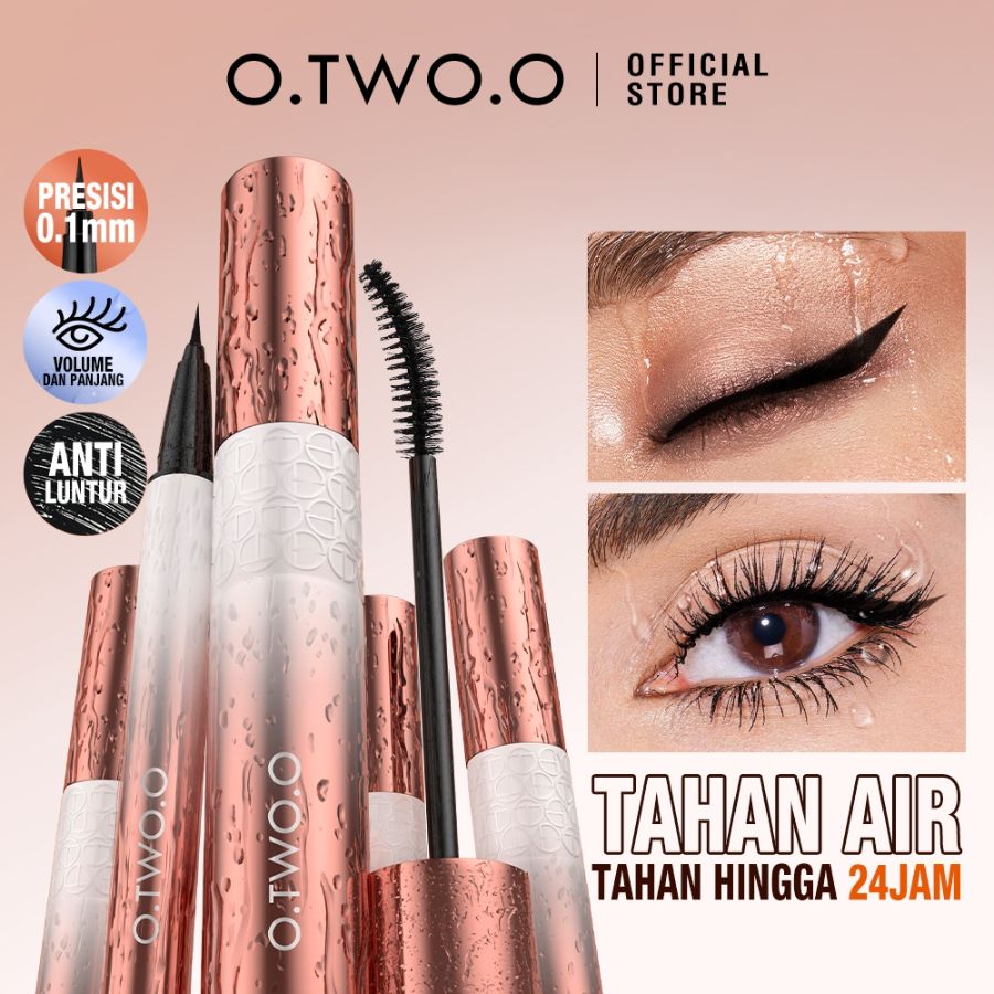 O.TWO.O 2 PCS Eye Makeup Set Mascara+Eyeliner Waterproof Long Lasting Volumizing Maskara Eye Lash Lifting Makeup Cosmetics