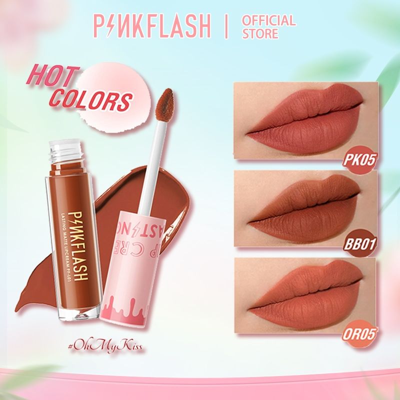 PINKFLASH OhMyKiss OhMyPinkFlash Soft Matte VE Lipstick Moisturising Longlasting Liquid Lipstik