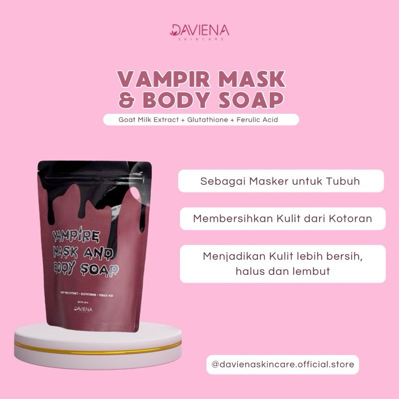 Vampire Mask And Body Soap Daviena Skincare Sabun Batang Daviena Skincare