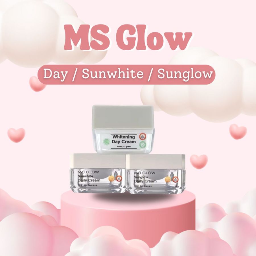 Ecer MS Glow Krim Siang Daily Cream Day Cream Sunglow Sunwhite BB Acne