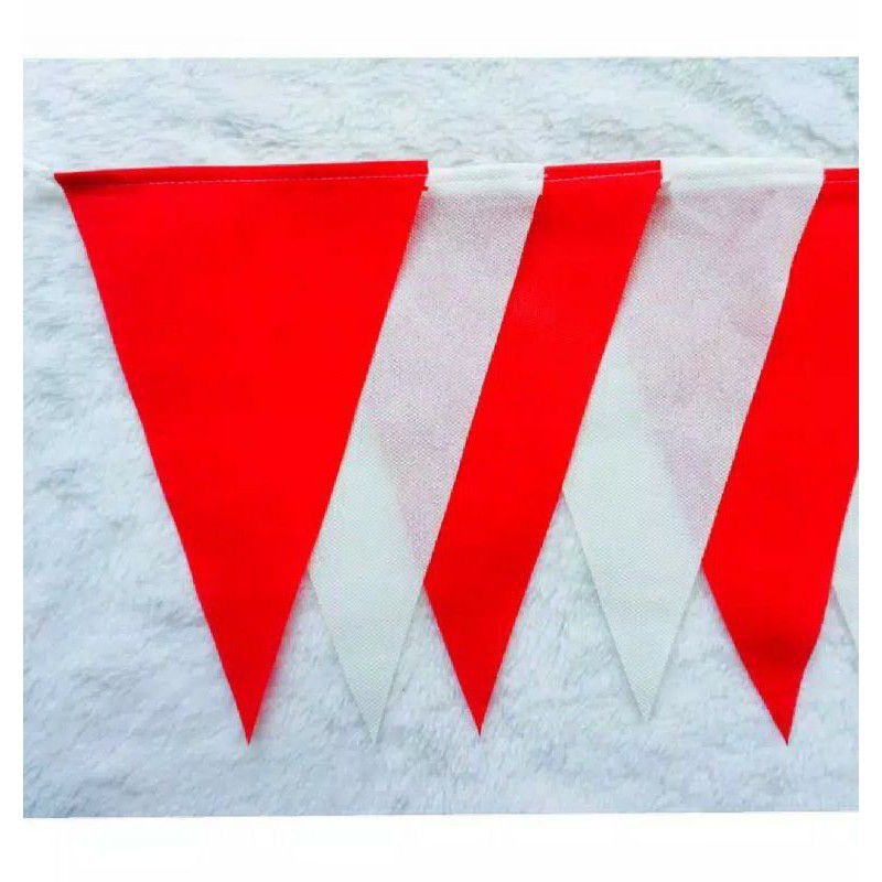 Bendera Renteng Kain Segitiga Merah Putih Rawis Warna Warni Bendera Agustusan