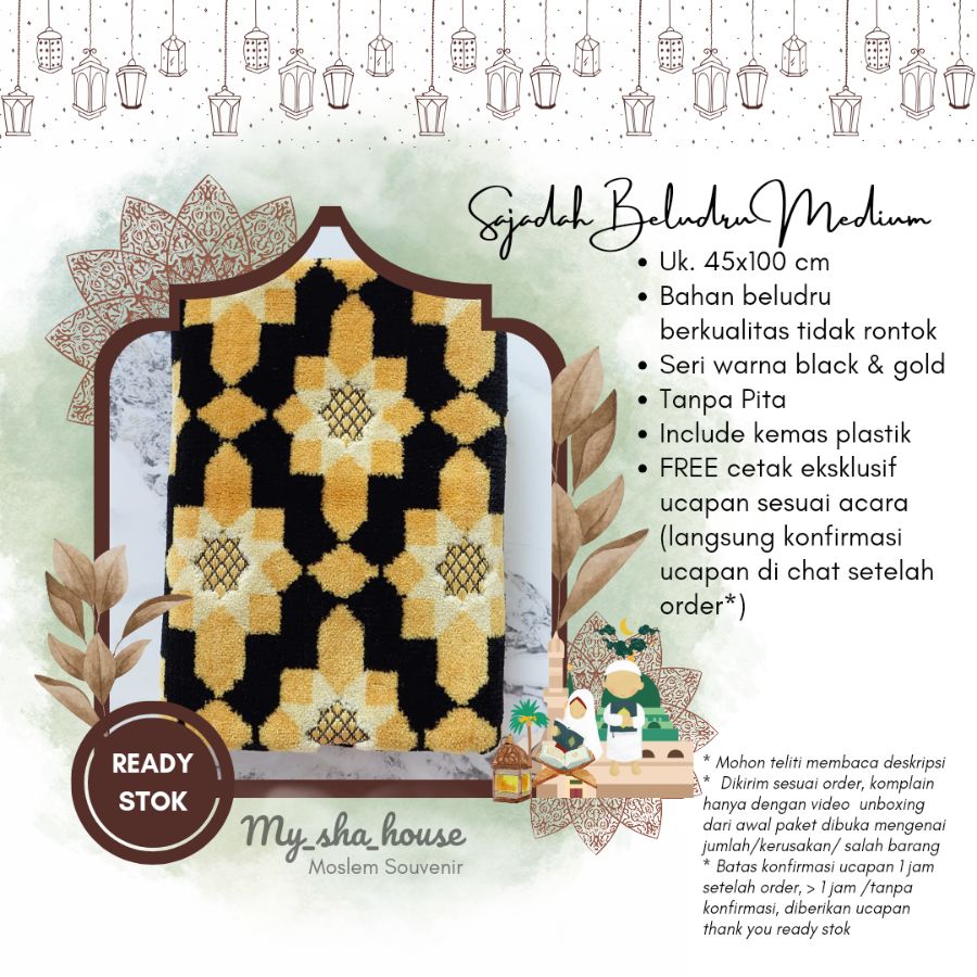 Sajadah beludru midi 45x100