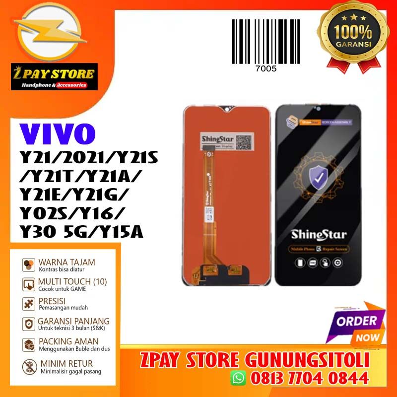 LCD VIVO Y21/2021/Y21S/Y21T/Y21A/Y21E/Y21G/Y02S/Y16/Y30 5G/Y15A (SHINE STAR)