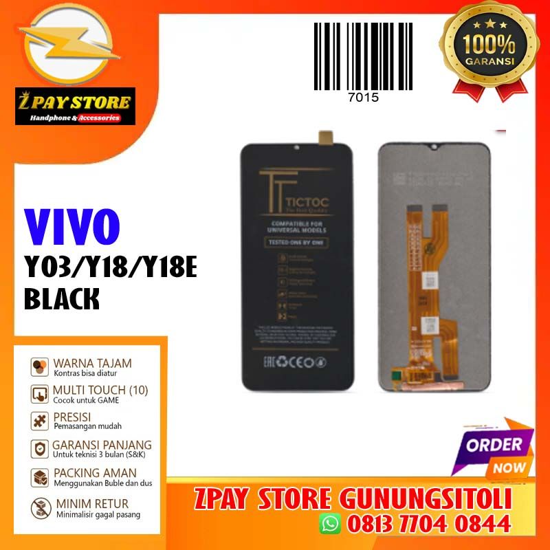 LCD VIVO Y03/Y18/Y18E BLACK (TICTOC)