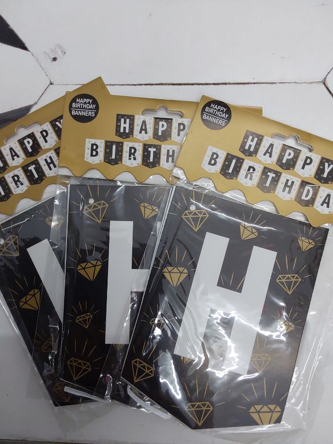 TULISAN HBD HITAM DIAMOND ULTAH