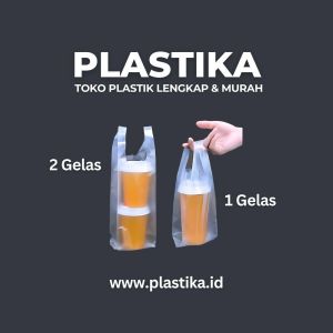 Kantong Plastik Gelas HD Badik Bening 2 Gelas Uk. 10 x 40 RJK