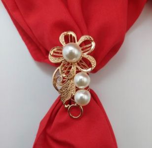Ring Hijab Flower - Gold