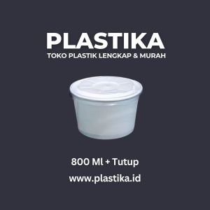 Paper Bowl Putih 800 Ml Nesto KRN @25 (Dengan Tutup)
