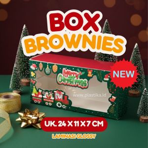 Box Brownies Natal Merry Christmas Laminasi Glossy Uk. 24 x 11 x 7 Cm @1