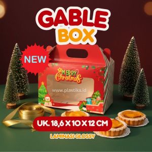 Gable Box Natal Merry Christmas Laminasi Glossy Uk. 18,6 x 10 x 12 Cm @1