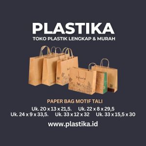Paper Bag Handle Tali Cetak Motif Uk. 33 x 15,5 x 30 @20