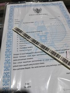 Lembar surat lamaran kerja