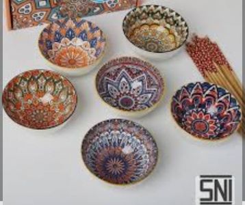 MANGKOK 5 MOTIF PAUS BIRU