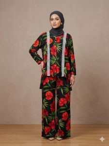 Rayon Twill Hibiscus - Orange