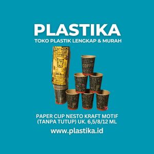Paper Cup Nesto 8 Kraft Motif @50 ASO (Tanpa Tutup)