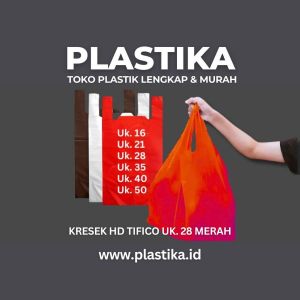 Kantong Plastik Kresek HD Tifico Uk. 28 Merah @40