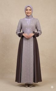 Dress Tania Bordir Violet - Purple