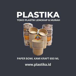 Mangkok Paper Bowl Kami Kraft 650 Ml ASR @25 (Tanpa Tutup)