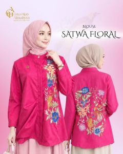 Blouse Satwa Flora - Fushia
