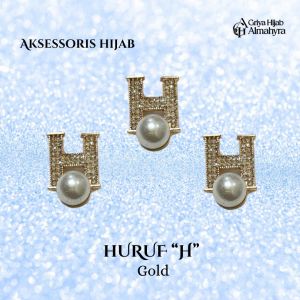 Bros Hijab Huruf H - Gold