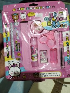 Alat tulis kotak good stationary set pink