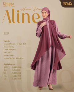 Nibras Rayya Series 2024  Aline Gamis Red XXL