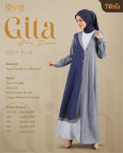 Nibras Rayya Series 2024  Gita Gamis Gray Blue XL