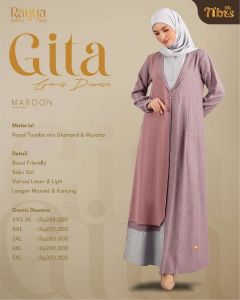 Nibras Rayya Series 2024  Gita Gamis Maroon XL