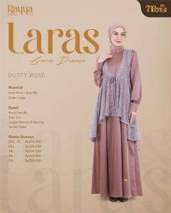 Nibras Rayya Series 2024  Laras Gamis Dusty Rose XXL