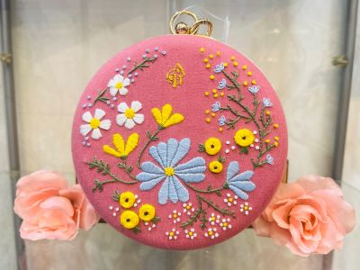 Tas Clucth Flower - Pink