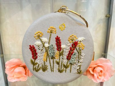 Tas Clucth Flower Garden - Grey