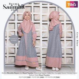 BASMA GAMIS ANAK GRAY BLUE P9