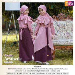 AESTHETIC GAMIS ANAK MAROON P5