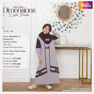 DIMENSIONS GAMIS ANAK PURPLE P11