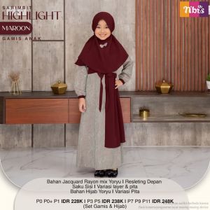HIGHLIGHT GAMIS ANAK MAROON P5