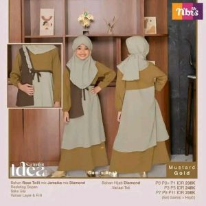 IDEA GAMIS ANAK MUSTARD GOLD P5