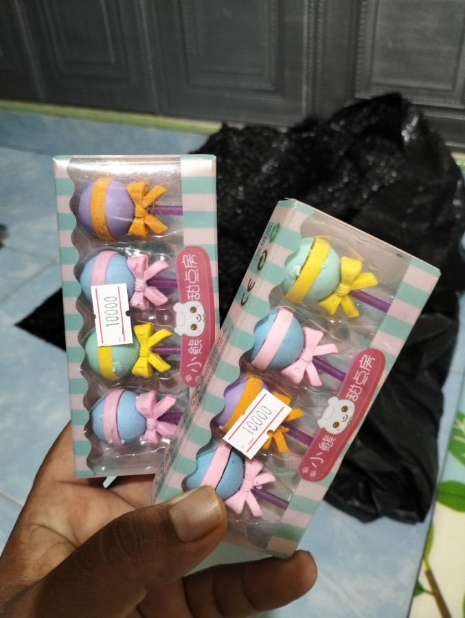 Penghapus pensil model es krim bulat