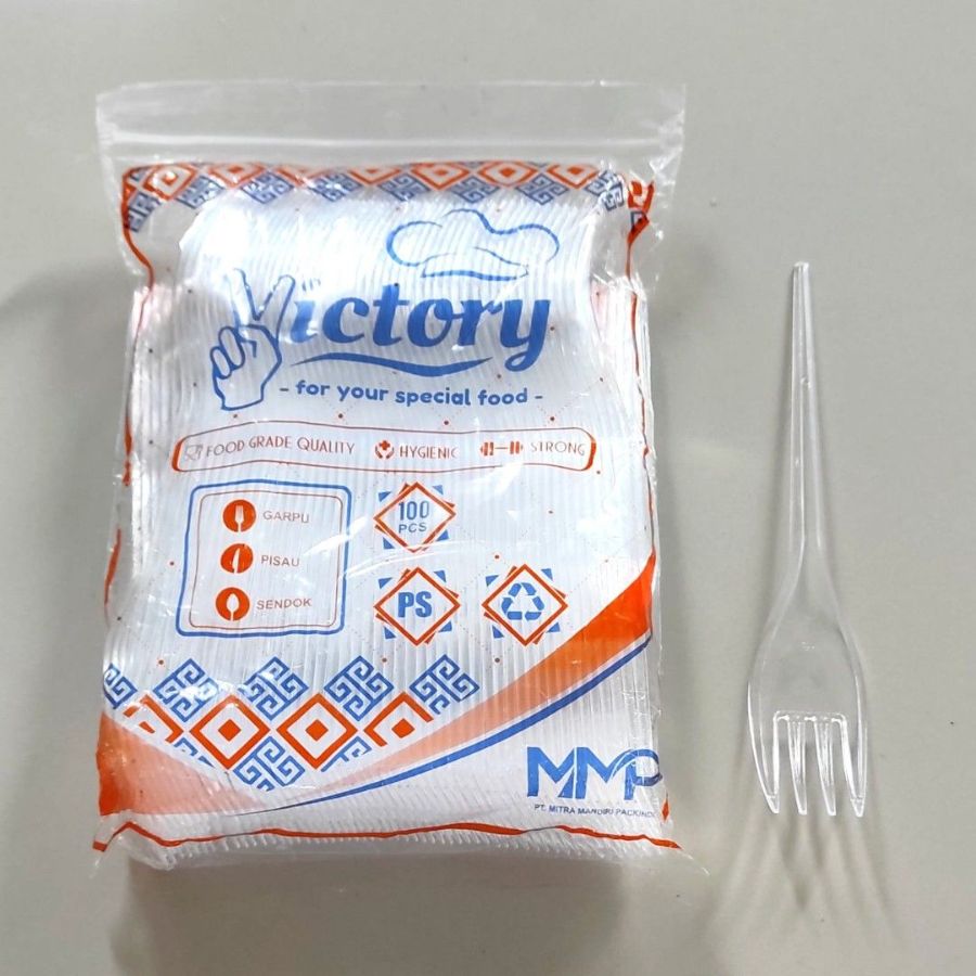 Garpu Plastik Bening Panjang Victory