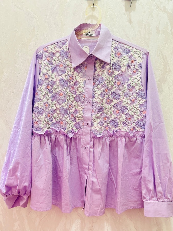 Blouse Flowers Blossom - Lilac