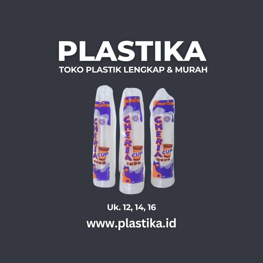 Gelas Plastik Cheria Datar 16 Oz Bening LCR @50