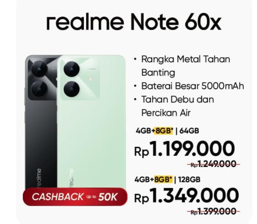 REALME NOTE 60X 4+64GB