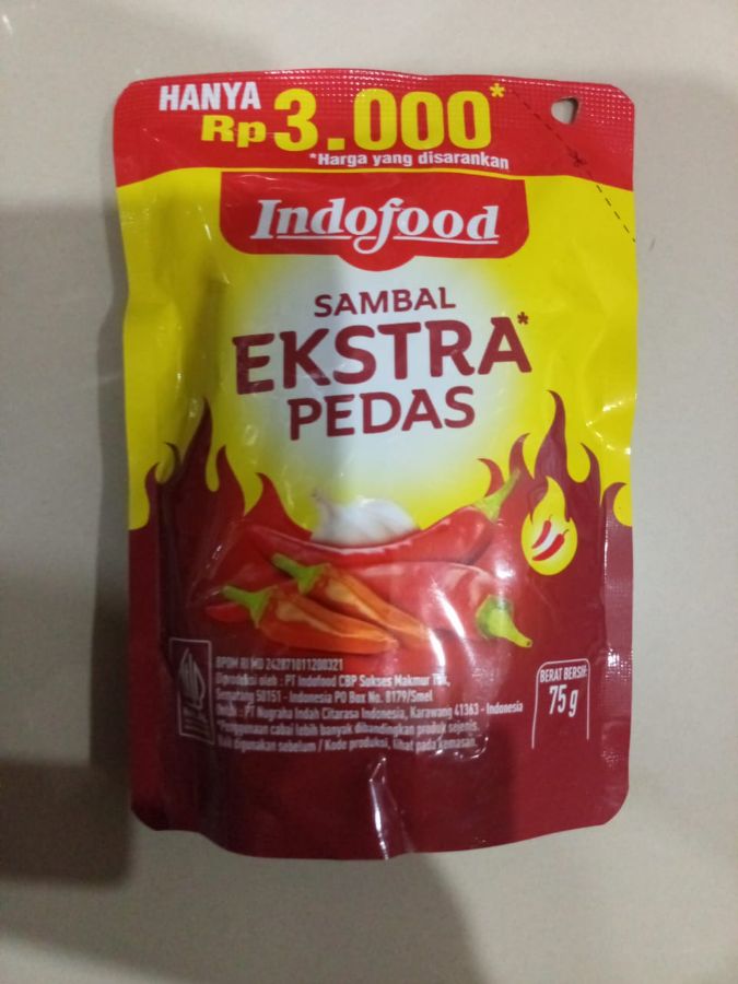 INDOFOOD SAMBAL EXTRA PEDAS E3.000 75G