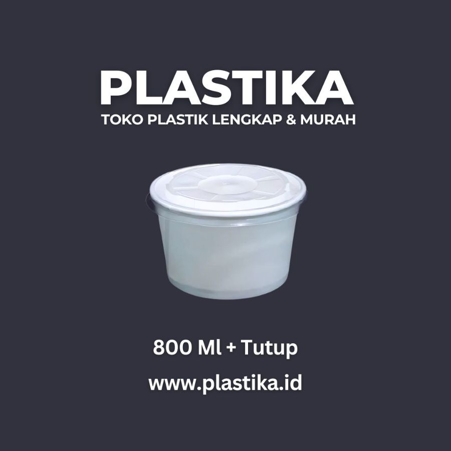 Paper Bowl Putih 800 Ml Nesto KRN @25 (Dengan Tutup)