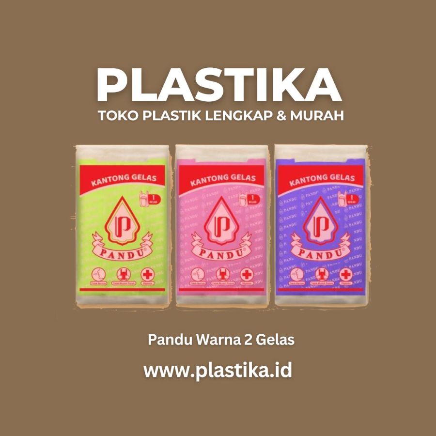 Plastik Kantong Gelas HD Pandu Warna 2 Gelas 10x40 PBD @100 Gram