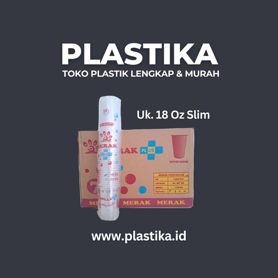 Gelas Datar Slim Merak Plus 18 Oz RJK @50